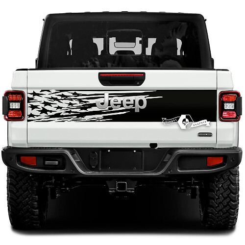 Jeep Gladiator USA Flag Stickers Decals Vinyl Graphics Tailgate Bed Vinyl Stickers Decals
