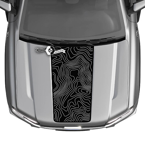 Topographic Map Hood Strip Vinyl Decal for Musclecar Ranger 
