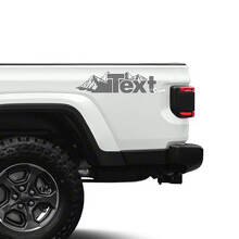 Custom Text Mountain Style Side Vinyl Decals for Jeep Gladiator _2