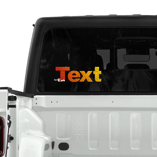 Jeep Gladiator Rear Window Topographic Map Stickers Decals Vinyl  Vintage Classic Colors Graphics Stripe Gradient
