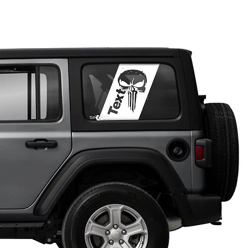 Pair of Jeep Wrangler Unlimited Side Door Window Punisher Stickers Decals Vinyl Graphics Stripe
