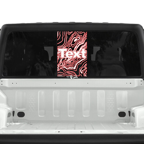 Jeep Gladiator Rear Window USA Topographic Map Stickers Decals Vinyl Graphics Stripe 2 Colors
