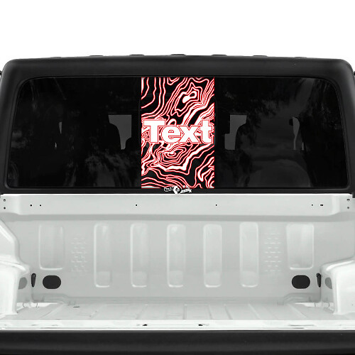 Jeep Gladiator Rear Window USA Topographic Map Stickers Decals Vinyl Graphics Stripe 2 Colors
