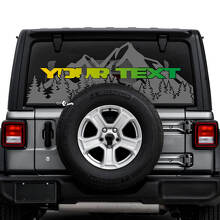 Jeep Wrangler Unlimited Rear Window Mountains Forest Stickers Decals Vinyl Graphics
 2