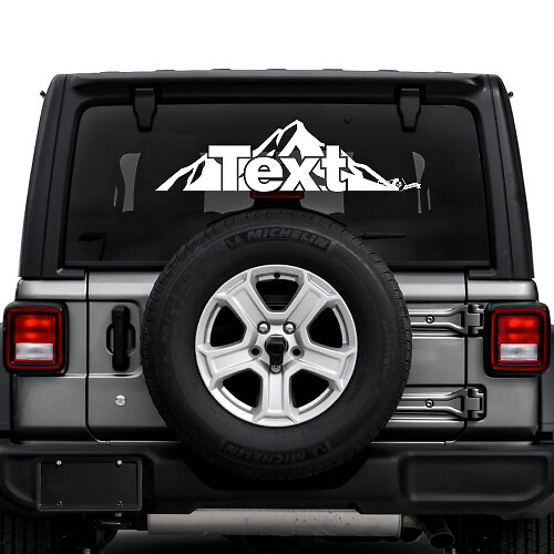 Jeep Wrangler Unlimited Rear Window Mountains Stickers Decals Vinyl Graphics
