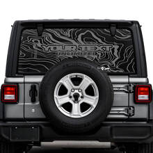 Jeep Wrangler Unlimited Rear Window Topographic Map Logo Stickers Decals Vinyl Graphics
 2