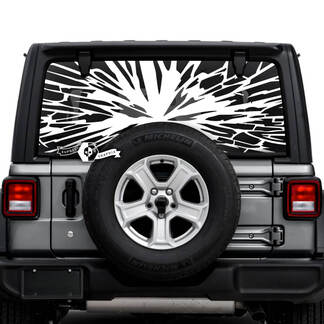 Jeep Wrangler Unlimited Rear Window Web Logo Decals Vinyl Graphics
