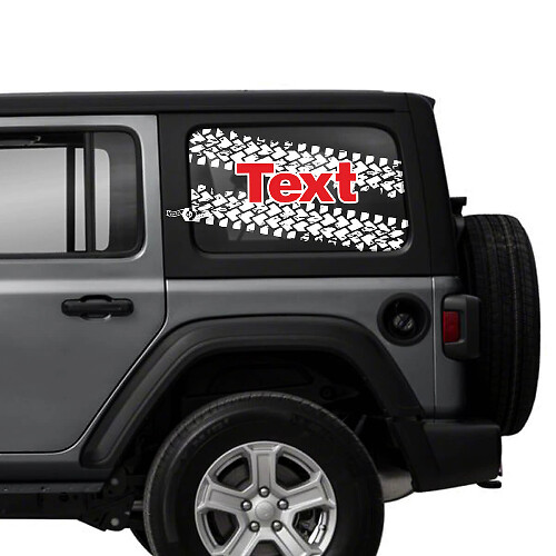 Pair of Jeep Wrangler Unlimited Side Door Window Tire Track Stickers Decals Jeep logo Vinyl Graphics 2 Colors
