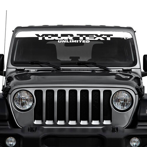 Custom Text Windscreen Vinyl Stickers Decals for Jeep Wrangler Unlimited