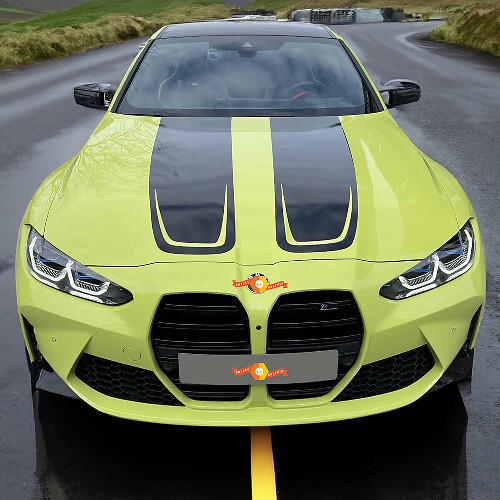 Hood CSL Style vinyl decal sticker Stripes for 2021+ BMW M4 M3 G80 G82 G83