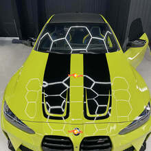 Hood CSL Style vinyl decal sticker Stripes for 2021+ BMW M4 M3 G80 G82 G83 2