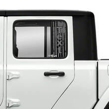 Pair Jeep Gladiator Doors Window USA Flag Destroyed  Stickers Decals Vinyl Graphics
 2