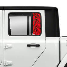Pair Jeep Gladiator Doors Window Tire Track  Destroyed  Stickers Decals Vinyl Graphics
 3