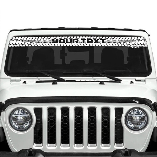 Custom Text Tyre Track Windscreen Vinyl Stickers Decals for Jeep Gladiator