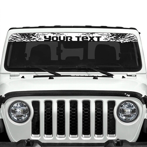 Custom Text Destroyed Mud Wrap Windshield Vinyl Stickers Decals for Jeep Gladiator