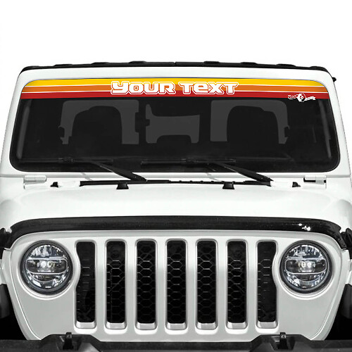 Custom SunSet Retro Vintage Classic Colours Windscreen Vinyl Stickers Decals Gradient for Jeep Gladiator