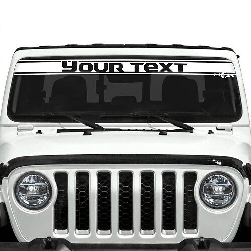 Custom Text Trim Line Windshield Vinyl Stickers Decals for Jeep Gladiator