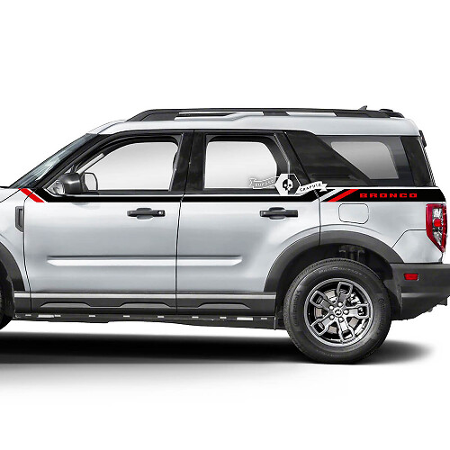 2x Ford Bronco Doors Up Side Fender Trim Decals Stickers 2 Colors
