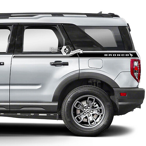 2x Ford Bronco Door Up Side Fender Logo Decals Stickers
