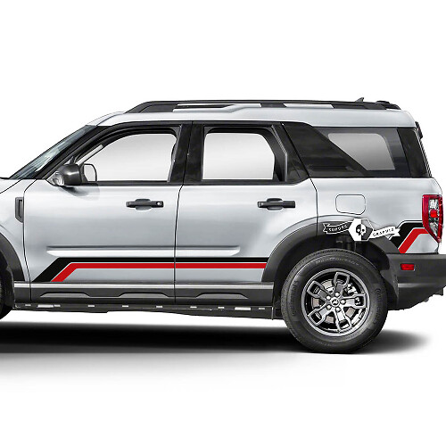 2x Ford Bronco Doors Up Side Fender Double Line Decals Stickers 2 Colors
