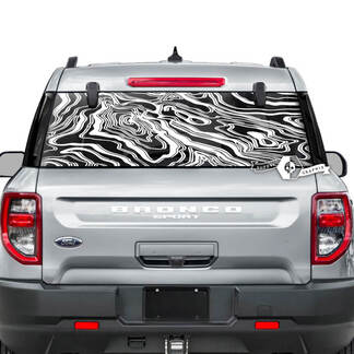 Ford Bronco Rear Window Mountains Logo Mud Stripes Graphics Decals
