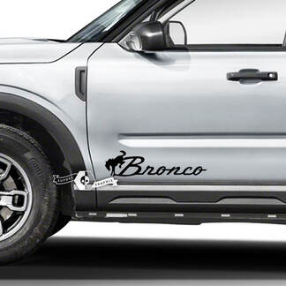 Pair Ford Bronco Doors Side Bronco Logo Vinyl Decal Sticker Graphics
