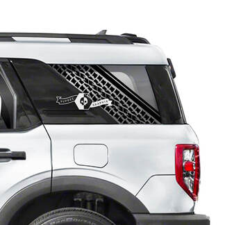 Pair Ford Bronco Side Window Tire Track Vinyl Graphics Decals
