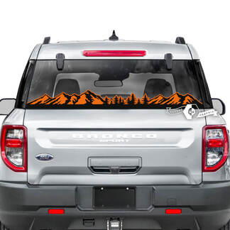Ford Bronco Rear Window Forest Mountain Stripes Graphics Decals 2 Colors
