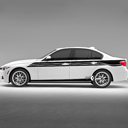 Pair BMW Doors Lines Up Side Stripes Rally Motorsport Trim Vinyl Decal Sticker F30 G20

