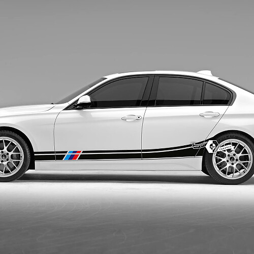 Pair BMW Doors Side Stripes Rally Motorsport Trim Vinyl Decal Sticker F30 G20 M Colors
