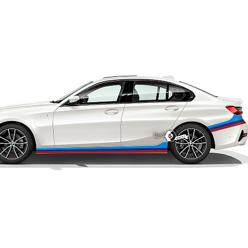 Pair BMW Doors Side Rear Fender Rocker Panel Stripes Rally Motorsport Vinyl Decal Sticker F30 G20 M Colors
