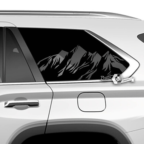 Pair Toyota Sequoia Rear Window Mountains Vinyl Stickers Decal fit Toyota Sequoia
