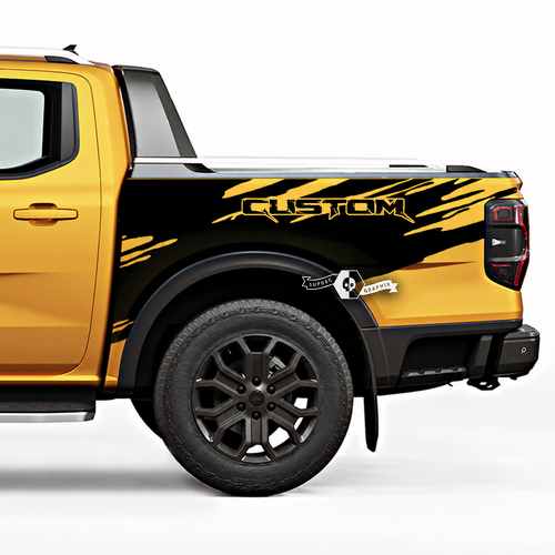 CUSTOM Distressed Bedside Wrap Pair Bedside Vinyl Decal Sticker for Ford Ranger
