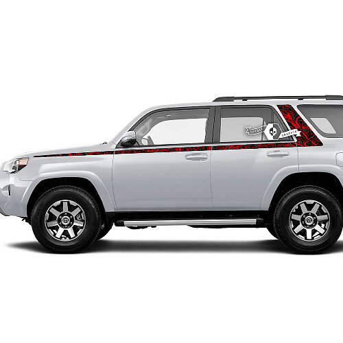 Topographic Style Stripes Side Vinyl Sticker Decal For Toyota 4Runner Gen 5