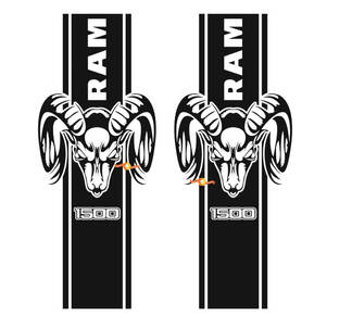 Dodge Ram 1500 Stripe Logo Graphic Decal Sticker Bed Side Rear Truck Vinyl Bed
