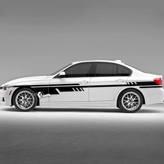 Pair BMW Doors Lines Up Side Stripes Rally Motorsport Trim Modern Vinyl Decal Sticker F30 G20

