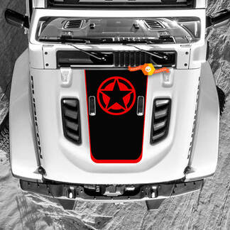 Jeep Wrangler Hood Decal Military Star Vinyl Stickers Truck 2 Colors
