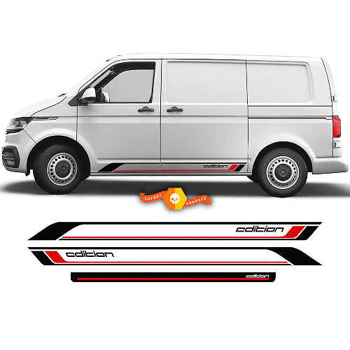 Pair VW Volkswagen Transporter Van Multivan Side Blank Stripes California kit for T4 T5 T6 Vinyl Decal Sticker 2 Colors
