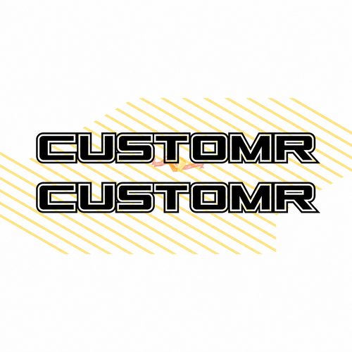 CUSTOMR Double Outline Bed Lettering Pair Vinyl Decal for Ford F-250 F-350