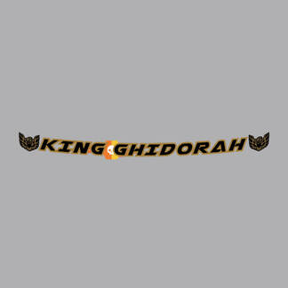 King Ghidorah キングギドラ Kingu Gidora Windshield Decal in Pontiac Firebird Style
