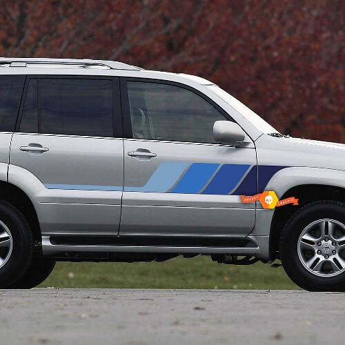 Retro Side Stripes Vinyl Decal Kit for Lexus GX470 or Toyota Land Cruiser Prado