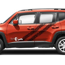 Pair Jeep Renegade Side Doors Tire Track Graphic Vinyl Decals Sticker
 2