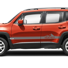 Custom Text Mountains Stripes Side Doors Graphic Vinyl Decals Sticker Pair for Jeep Renegade 3