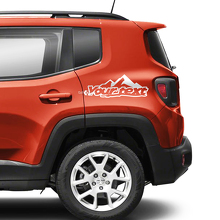 Custom Text Mountains Rear Side Fender Vinyl Decals Sticker Pair for Jeep Renegade 2