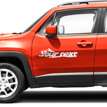 Mountains Custom Text Wing Bonnet Side Doors Vinyl Decals Sticker for Jeep Renegade 2