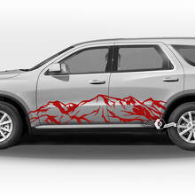 Pair Dodge Durango Side Doors Stripes Rocker Panel Mountains Decal Vinyl Stickers
 2