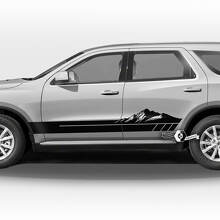 Pair Dodge Durango Side Doors Rocker Panel Mountains Stripes Decal Vinyl Stickers
 2