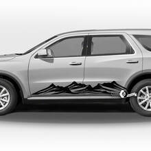 Pair Dodge Durango Side Doors Stripes Rocker Panel Mountains Wrap Decal Vinyl Stickers
 2
