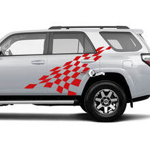 Pair of 4Runner Checkerboard Flag Window Side Vinyl Decals Stickers for Toyota 4Runner
 2