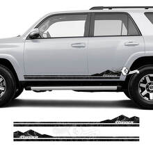 Pair 4Runner Side Door Vinyl Mountains Rocker Panel Topographic Map Style Stripe Vinyl Decals Stickers for Toyota TRD 4Runner
 2